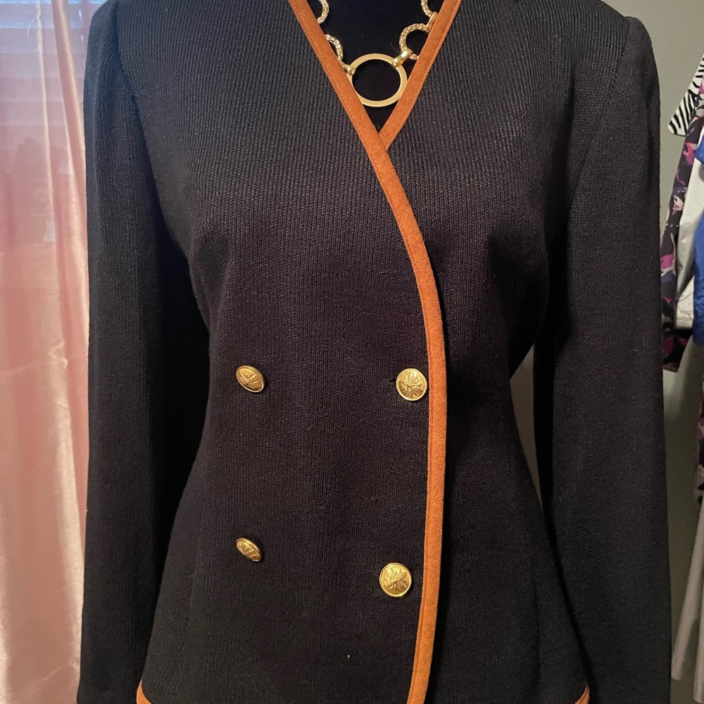 Vintage Leslie Fay Petites Double Breasted Cardigan Blazer